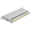 DeLOCK 10 ιντσών Patch Panel, 8 Port, Κατ.6A, 0,5HE, γκρι, μέταλλο