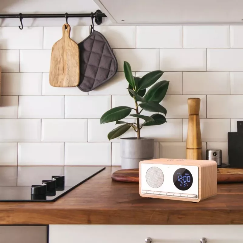 Ρολόι-ξυπνητήρι MANTA RDI912W Rimini, Bluetooth και ασύρματη φόρτιση, λευκό