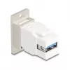Keystone-Modul DELOCK 67337 Panel-Mount USB Type-B σε USB Type-A 5 Gbit/s, ασημί/λευκό