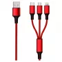 Καλώδιο USB 2GO 797150 1,5m USB B USB C/Micro-USB B/Lightning κόκκινο