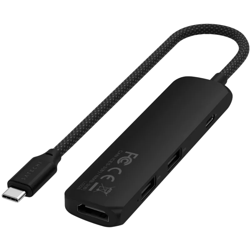 Satechi ST-P4SK Hub διασύνδεσης USB Type-C 10000 Mbit/s Μαύρο