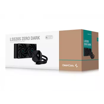 DeepCool LS520S Zero Dark υδρόψυξη AIO για CPU, 240 mm, 2 ανεμιστήρες PWM 120 mm, AM4/AM5/LGA2066, μαύρη