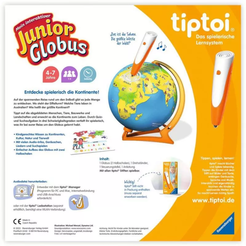 Εκπαιδευτικό παιχνίδι Ravensburger tiptoi Mein interaktiver Junior Globus