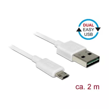 Καλώδιο USB DeLOCK 84808 USB 2.0 2 m USB A Micro-USB B λευκό