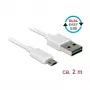 Καλώδιο USB DeLOCK 84808 USB 2.0 2 m USB A Micro-USB B λευκό