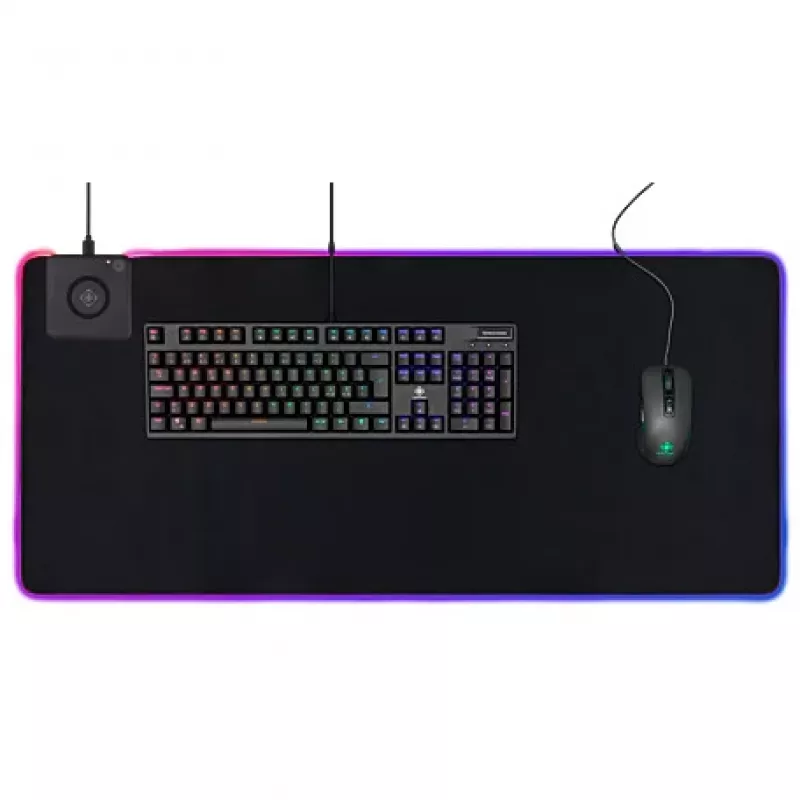 Deltaco GAM-092 - Μαύρο - Μονόχρωμο - Neopren - USB - Gaming Mousepad