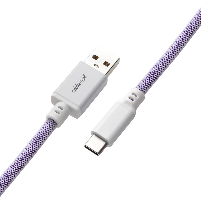 CableMod Classic Coiled CM-CKCA-CW-PW150PW-R σπιράλ καλώδιο πληκτρολογίου, USB-C σε USB-A, 150 cm, Rum Raisin