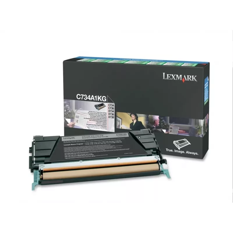 Lexmark - Μελανοταινία - 1 x μαύρο - 8000 σελίδες - LRP / LCCP (0C734A1KG)