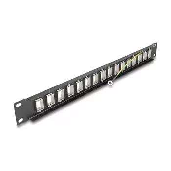 DeLOCK 19 ιντσών Keystone Patch Panel 16 Port 1U μαύρο