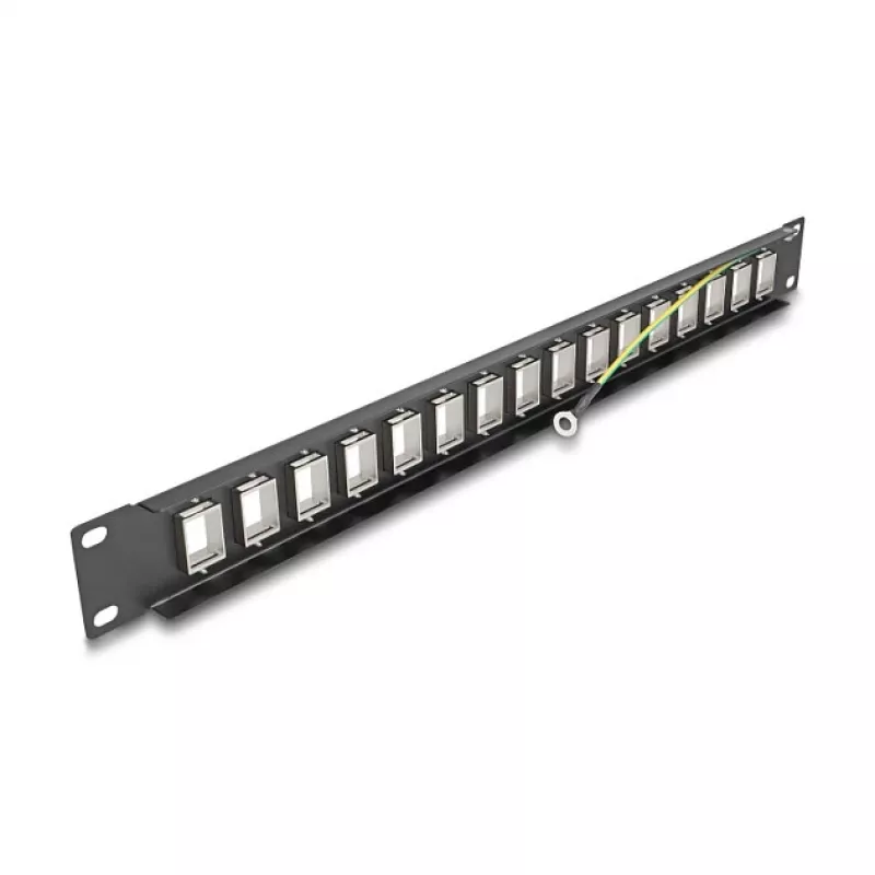 DeLOCK 19 ιντσών Keystone Patch Panel 16 Port 1U μαύρο