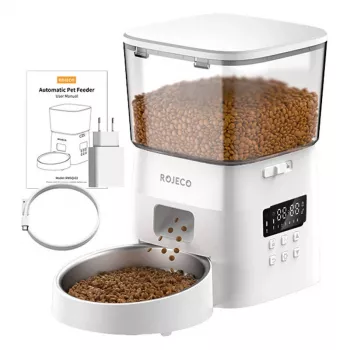 Αυτόματη Ταΐστρα Rojeco 2L Έκδοση με Κουμπιά, 2 Λίτρα Λευκή