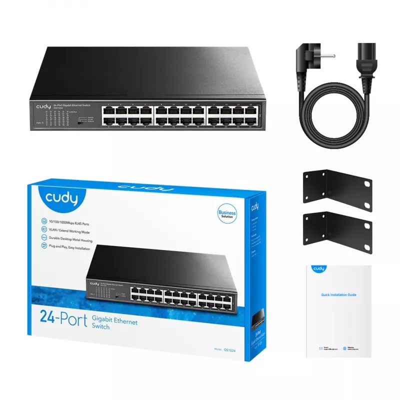 Cudy GS1024 Switch Δικτύου Gigabit Ethernet (10/100/1000) Μαύρο