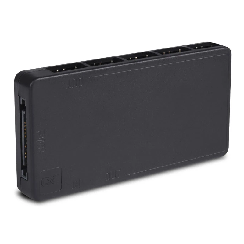 Alphacool Core 25669 διανομέας DRGB 11x 3 ακίδων με υποδοχή τροφοδοσίας SATA, μαύρος