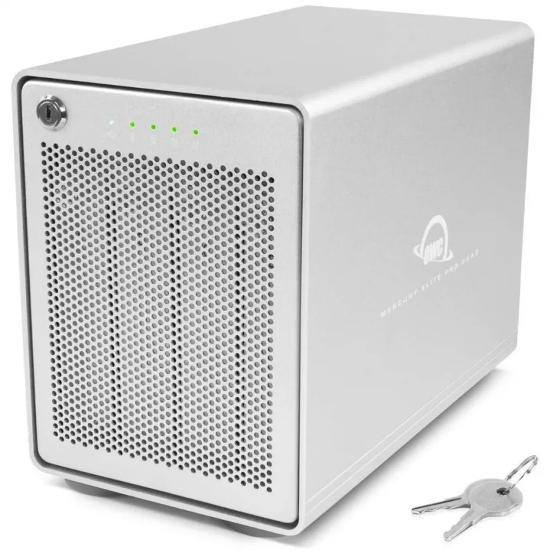 Mercury Elite Pro Quad, Θήκη δίσκου ασημί, USB 3.2 Gen 2, Έτοιμο για RAID