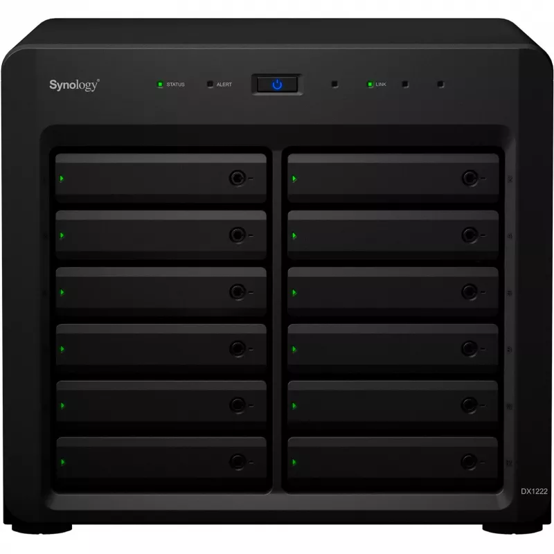 Θήκη HDD/SSD Synology DX1222 12 δίσκοι 192 TB Μαύρο