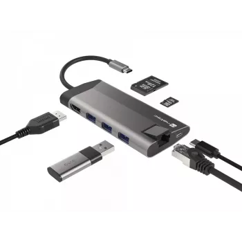 NATEC Fowler Plus USB Type-C μαύρο γκρι MicroSD SD hub
