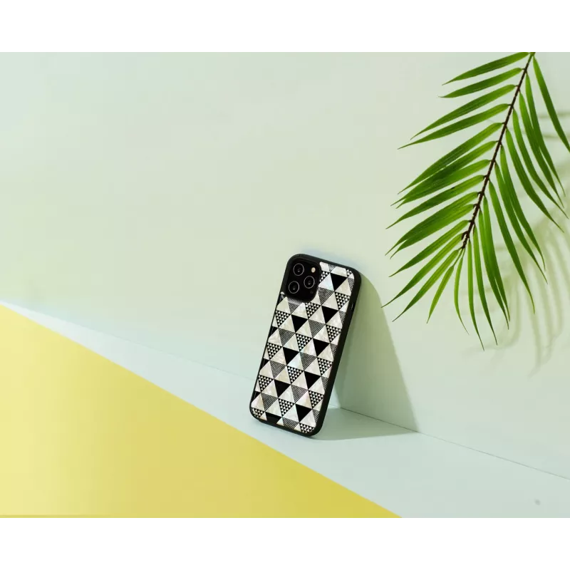 Θήκη προστασίας iKins για Apple iPhone 12 Pro Max — μαύρη δομή πυραμίδων