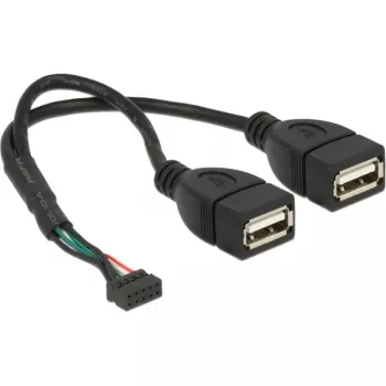Καλώδιο USB DeLOCK 84933 USB 2.0 0,2 m 2 x USB A μαύρο