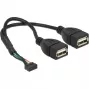 Καλώδιο USB DeLOCK 84933 USB 2.0 0,2 m 2 x USB A μαύρο