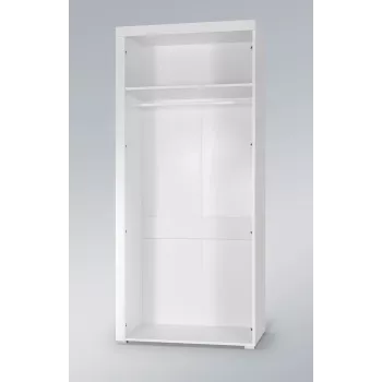 Cama Meble SAMBA 1 BI/CZ ντουλάπα, λευκή / μαύρη γυαλιστερή