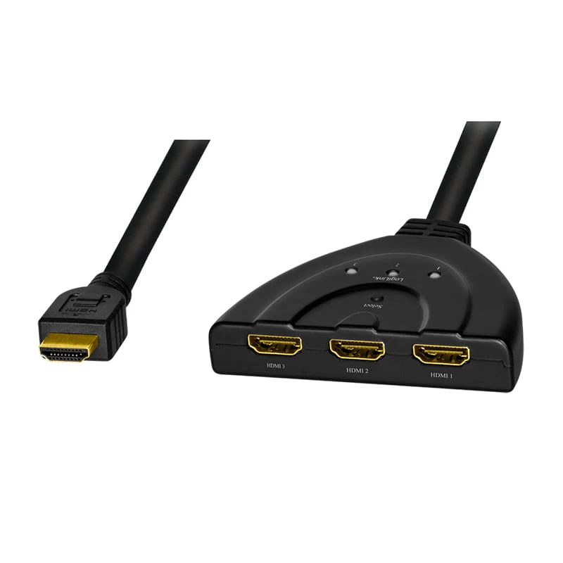 LogiLink - Διαχωριστής/Διακόπτης βίντεο/ήχου - 3 x HDMI - Desktop