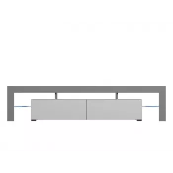 Cama Meble TORO 200 έπιπλο τηλεόρασης, γκρι/λευκό γυαλιστερό