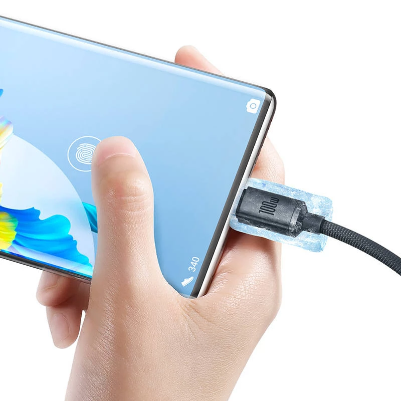 Baseus Crystal Shine καλώδιο USB σε USB-C, 100W, 2m (μαύρο)