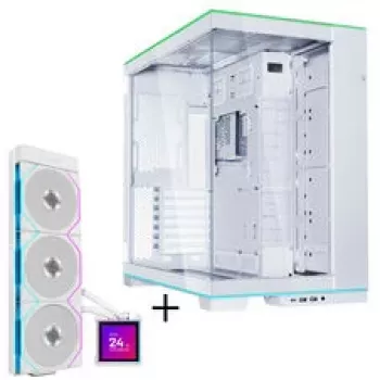 Lian Li O11 Dynamic EVO RGB Κουτί PC Bundle + HydroShift II LCD-S 360TL AiO - Λευκό