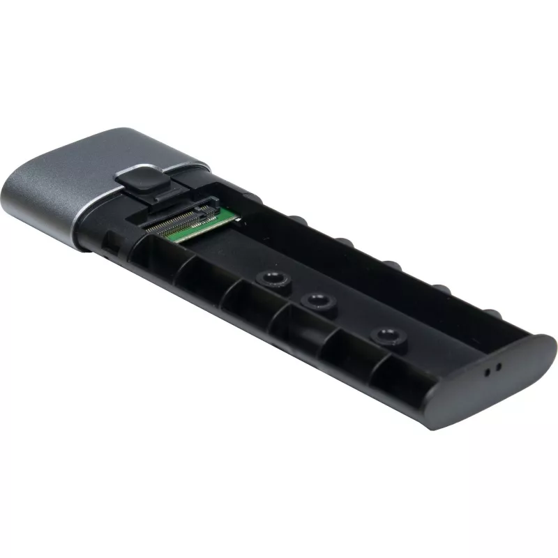 Inter-Tech GD-MS013 θήκη δίσκου M.2 NVMe, USB-C 3.2 Gen 2 10 Gbit/s, 113x37x12 mm, γκρι