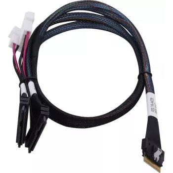 Καλώδιο SAS ADAPTEC Microchip Technology 2305500-R SlimSAS ×8 σε 2×2SFF-8639 U.2, 0,8 m, μαύρο