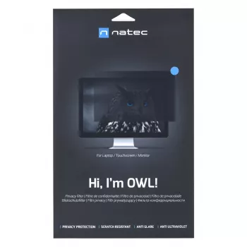 Φίλτρο απορρήτου οθόνης χωρίς πλαίσιο NATEC Owl για οθόνη LCD 24 ιντσών (61 cm), 531 x 298 mm, 16:9, συμβατό με οθόνες αφής