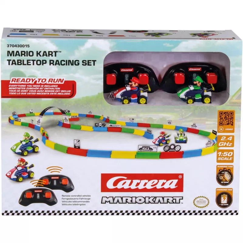 CARRERA RC Επιτραπέζιο αγώνα Mario Σετ 370430015 – 2,4 GHz επιτραπέζιο RC Mario & Luigi