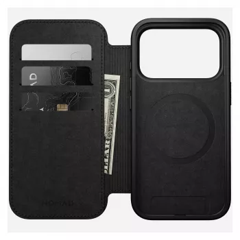 Δερμάτινη θήκη folio κινητού Nomad Modern Leather Folio για iPhone 17 Pro – καφέ, για 6,3 ίντσες (16 cm), 4 θήκες καρτών