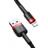 Καλώδιο USB-A σε Lightning Baseus Cafule 2.4A QC 3.0, 1 m — μαύρο/κόκκινο