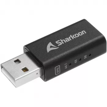 Εσωτερικός προσαρμογέας DAC USB Type-A σε 3,5 mm Sharkoon DAC Pro S — έξοδος 2 V, μαύρο, compact (42 × 17,3 × 9,7 mm)