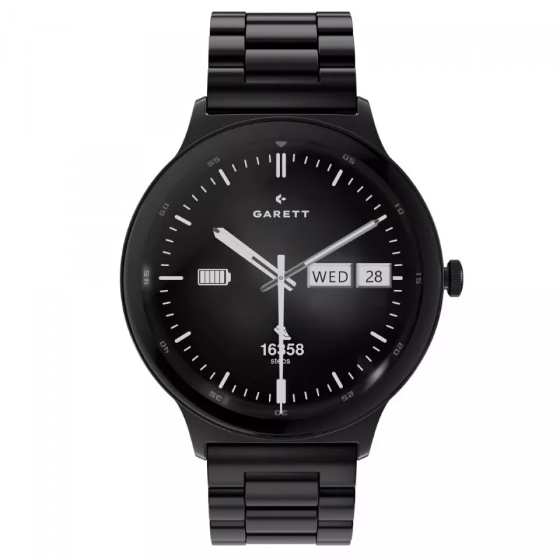 Smartwatch Garett Quantum – μαύρο ανοξείδωτο ατσάλι