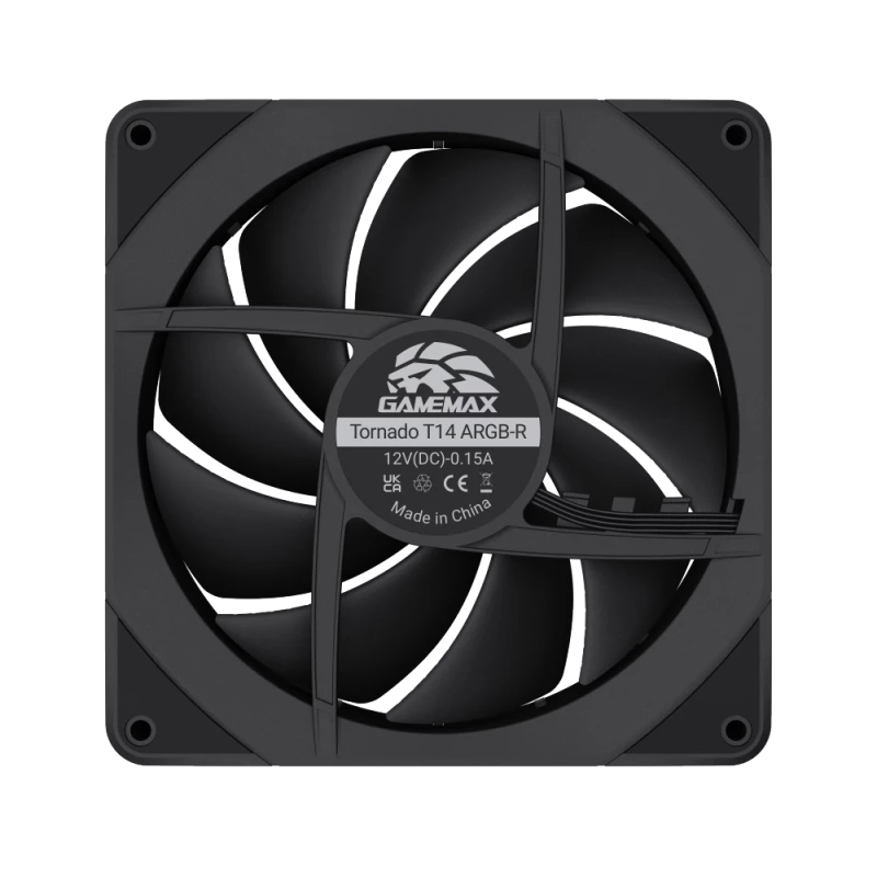 GAMEMAX TORNADO T14 ARGB-R 140mm Ανεμιστήρας κουτιού - Μαύρο