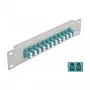 Patch Panel οπτικών ινών DeLOCK 10 ιντσών 12 Port LC Duplex aqua 1U γκρι