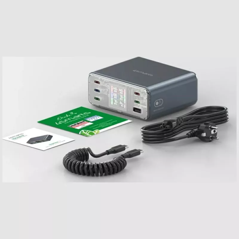Σταθμός φόρτισης 360W 5xUSB-C + 1xUSB-A GaN