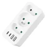 Πολύπριζο MACLEAN MCE248 F/W — 3 πρίζες AC (1×16A, 2×6A) + 4×USB (2×A, 2×C PD 20W), βύσμα EU, λευκό