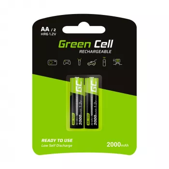 Επαναφορτιζόμενη μπαταρία Green Cell GR06 AA NiMH 1,2 V 2000 mAh, 2 τεμ., 50,5 mm