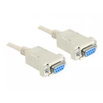 Σειριακό null modem 9 ακίδων υποδοχή θηλυκή σε 9 ακίδων υποδοχή θηλυκή 1,8 m, καλώδιο γκρι, 1,8 μέτρα