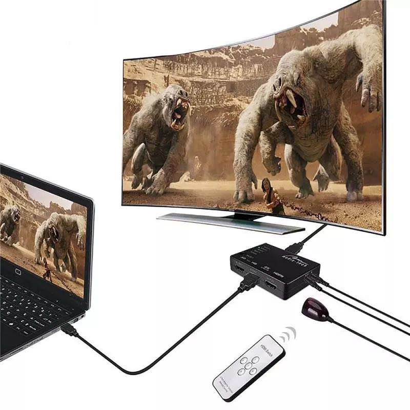 Διακόπτης HDMI MEDIA-TECH MT5207, 5x εισόδους HDMI, 1x έξοδο HDMI, μαύρο