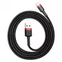 Καλώδιο USB-A σε Lightning Baseus Cafule 2.4A QC 3.0, 1 m — μαύρο/κόκκινο