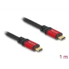 DeLOCK Καλώδιο USB USB Type-C αρσενικό σε αρσενικό 10 Gbps PD 3.0 100 W 1 m κόκκινο μέταλλο