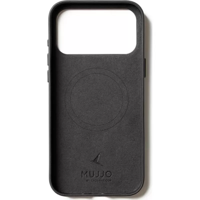 Mujjo Full Leather Case θήκη για iPhone 17 Pro Max μαύρο