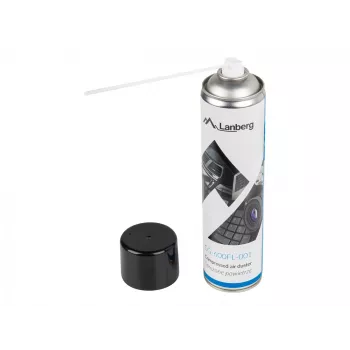 Σπρέι πεπιεσμένου αέρα LANBERG CG-600FL-001 — 600 ml, για καθαρισμό PC, μαύρο/μπλε/λευκό