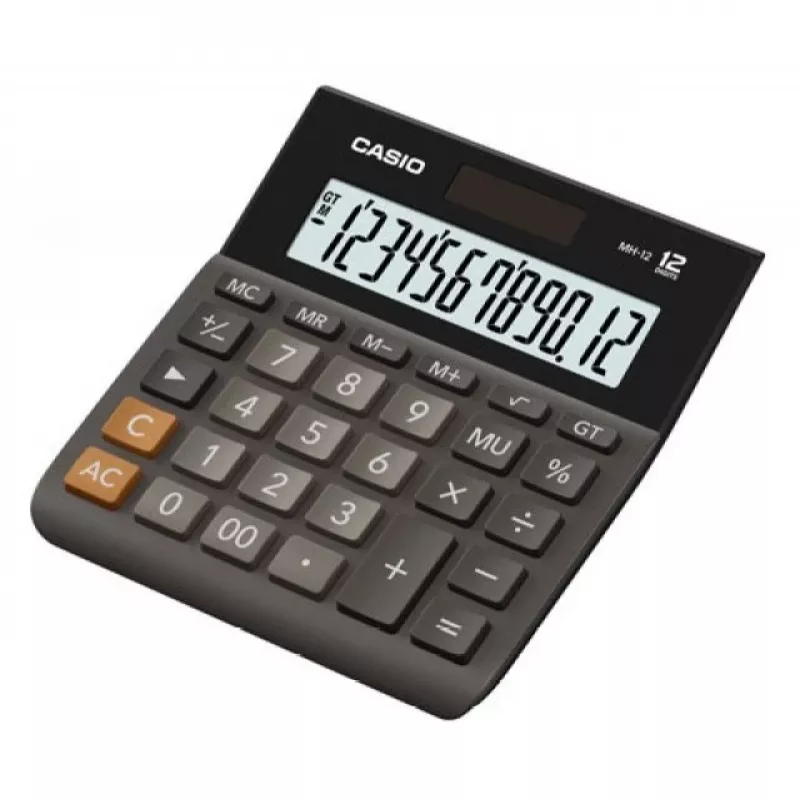 Casio MH-12BK-S 12-ψήφιος μαύρος υπολογιστής γραφείου
