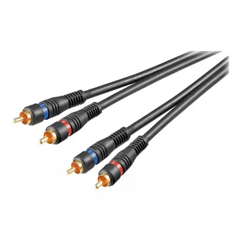 Wentronic Goobay - Καλώδιο ήχου - Composite Audio - RCA (Α) σε RCA (Α) - 1,5 m - Διπλά θωρακισμένο ομοαξονικό καλώδιο - Μαύρο (50032)