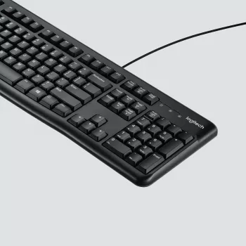 Logitech Desktop MK120 Combo, μαύρο, ενσύρματο, ελβετικό layout, 920-002504
